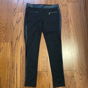 SOHO Apparel LTD black leggings with faux leather sides- size 6